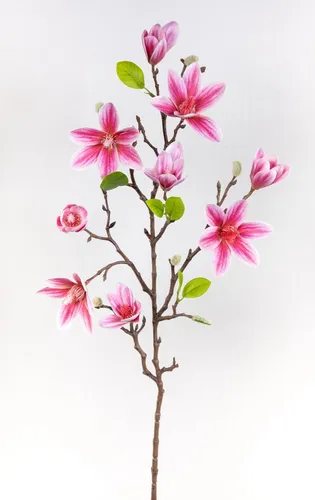 Kunstblume Magnolienzweig 82cm weiß GA künstliche Blumen Magnolie, Seidenblumen Roß, Rosa-Pink-Weiß