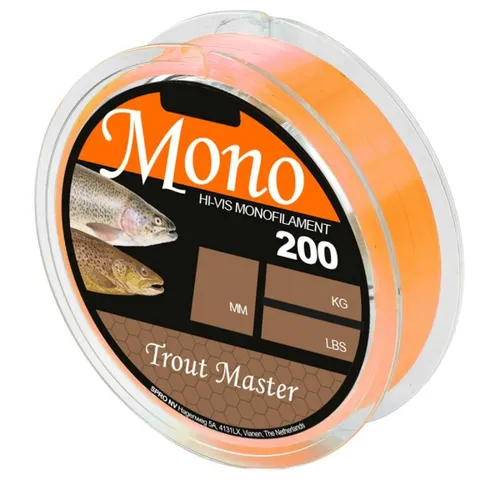 Trout Master Hi-Vis Mono Orange - 200m Forellenschnur, Durchmesser/Tragkraft:0.12mm / 1.5KG