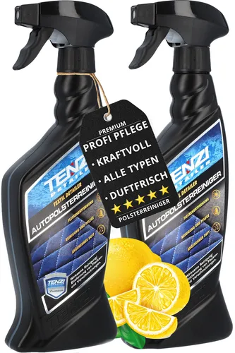TENZI 2X Premium Polsterreiniger (600ml) für Auto & Motorrad - Auto Polster Reiniger Innenraum, angenehmer Duft, entfernt Flecken, Schmutz in 60 Sekunden - Polsterpflege für Sitze Teppich Autopolster