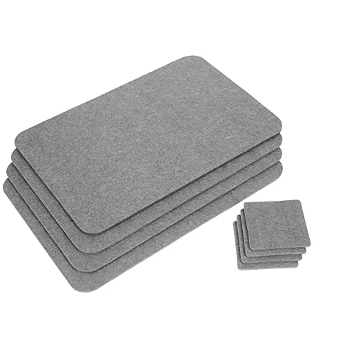 GRÄWE Platzmatten Tischmatten Platzsets Tischsets Tischunterlagen 4 Stück grau