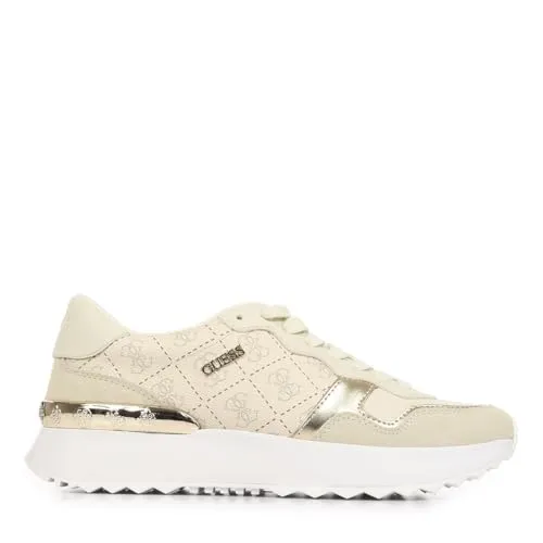 Guess Vinsa 5 Sneaker Beige in Gr. 38 - Stilvoll und Bequem - Damen Sneaker von Guess in Beige, Modell Vinsa 5. Flache Sohle und schnürbarer Verschluss sorgen für optimalen Tragekomfort und einen modernen Look.