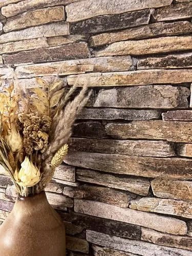 Steintapete Vlies Beige Grau Natur – Edle Tapete im Steinmauer Design - Hochwertige Vliestapete mit moderner 3D Optik, leicht zu tapezieren und ideal für Wohnzimmer, Schlafzimmer oder Küche. Inklusive kostenloser Tapezier-Profibroschüre mit hilfreichen Tipps!