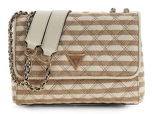 Guess Umhängetasche 2 Compartment Convertible Flap - Taupe Multi - Stylische GUESS Umhängetasche mit zwei Fächern, verstellbarem Schulterriemen und hochwertiger Verarbeitung. Ideal für den Alltag und als modisches Accessoire.