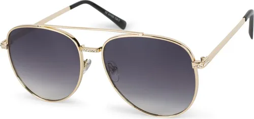 styleBREAKER Damen Piloten Sonnenbrille mit Strass Applikation, getönte Polycarbonat Gläser und Metall Gestell 09020119