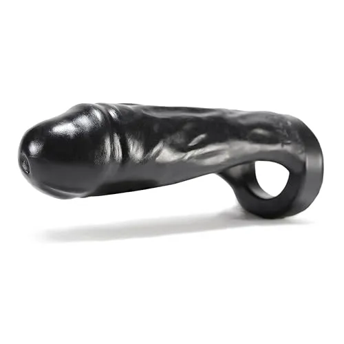 Oxballs Thug Double Penetrator - Dildo mit Cockring - 20.5 cm lang - Ø bis 5.2 cm, schwarz