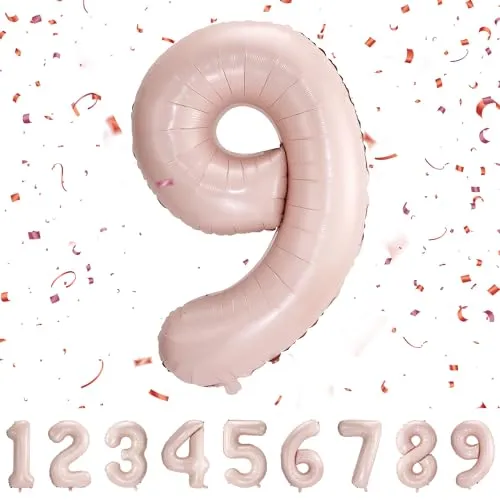 balloon Geburtstag zahlen Rosa luftballon 9 jahre | Folienballon 9 -für Mädchen Junge Folienballon in 40
