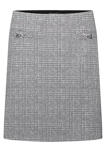 Betty Barclay Damen Karo-Rock mit Reißverschluss 44, Grau/Beige