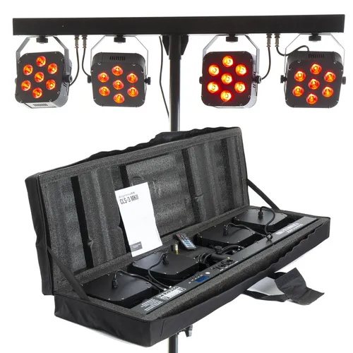 lightmaXX Platinum CLS-3 MKII - Lampen: Leistungsstarkes Lichtset mit 4 individuell positionierbaren Scheinwerfern und 28x 8W RGBW LEDs, ideal für mobile DJs und Events – flüsterleiser Betrieb ohne Lüfter!