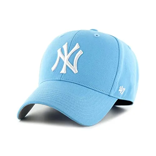 '47 Brand Relaxed-Fit Kinder Cap - Basic NY Yankees Sky - Hüte, Kappen & Mützen für Baseball-Fans, stylisches Design für kleine Yankees-Fans mit verstellbarem Verschluss für perfekten Sitz.