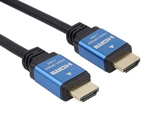 PremiumCord 4K HDMI 2.0b Kabel, Auflösung UHD 4K@60Hz 2160p , 3D, ARC, HDCP, vergoldete Metallstecker, schwarz und blau, Länge 3 m