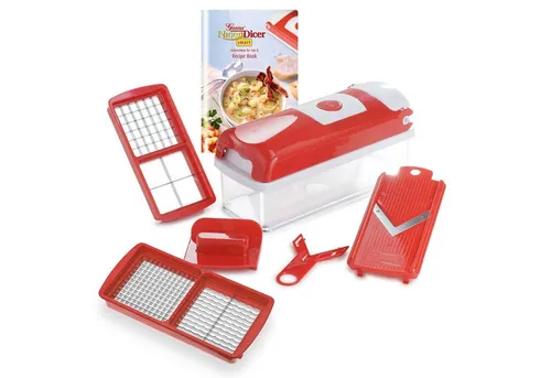 Genius Nicer Dicer Smart | 6 Teile | Multischneider in rot von Genius