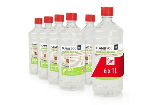 Höfer Chemie FLAMBIOL® Premium Bioethanol Brenngel 1L - Brennstoffe: Umweltfreundliches Brenngel mit langer Brenndauer, ideal für Kamine und Speisewärmer, sorgt für sichere Wärme und minimiert Brandgefahr.