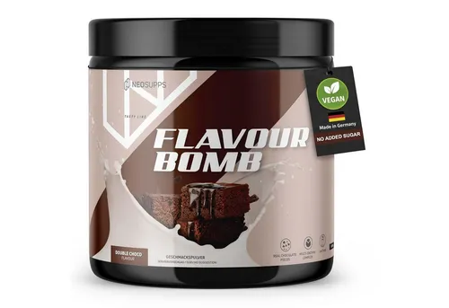 Neosupps Geschmackspulver, Double Chocolate 250g, Kalorienarm & zuckerreduziert Pulver, 250 g, einsetzbar für Lebensmittel & Getränke, geprüfte Qualität