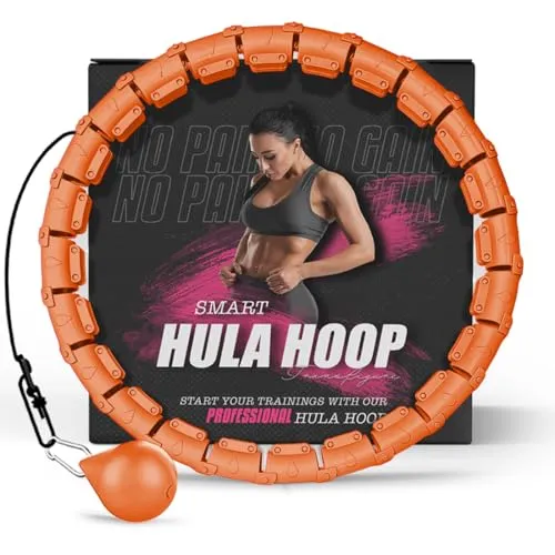 Active 100 Gewichteter Hula Hoop, Infinity Smart Hula Hoops mit 16 Knoten, 360 Grad Auto-Spinning Ballmassage, Infinity Hoop für Erwachsene, Fitnessgerät zur Gewichtsabnahme