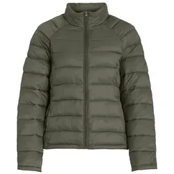 Vila Steppjacke in Khaki - 40 - Funktionsjacke mit Stehkragen und Reißverschluss, ideal für kalte Tage. Die gerade Schnittform und die praktischen Eingrifftaschen bieten Komfort und Stil.