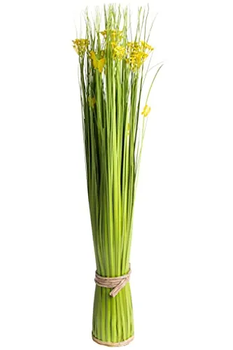 Botanic-Haus künstliches Grasarrangement selbst stehend mit Blüten und Schmetterlingen Höhe ca. 69 cm (gelb)