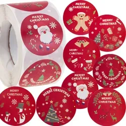 Tg76363 Weihnachtsaufkleber Für Geschenkverpackungen, Dekorative Rolle, 500 Stück, Rund
