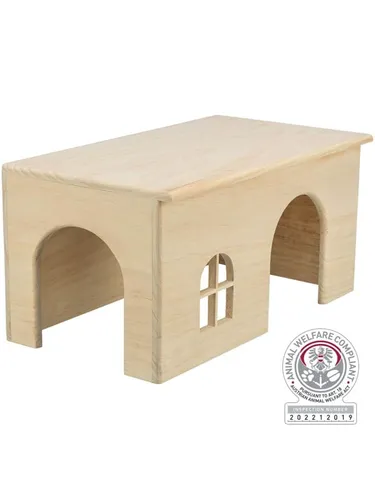 Trixie Naturholzhaus ohne Nägel für Kleintiere - Sonstiger Kleintierbedarf – Gemütlicher Rückzugsort aus Naturholz, komplett ohne Nägel, ideal für Meerschweinchen und Zwergkaninchen.