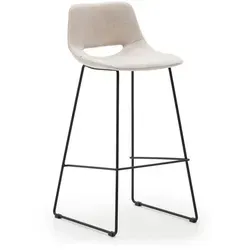 KAVE HOME Hocker ZAHARA - Eleganter Barhocker in Beige - Der KAVE HOME Hocker ZAHARA vereint stilvolles Design mit Komfort. Ideal für Kücheninseln und Bartische, bietet er einen stabilen Sitz aus strapazierfähigem Gewebe und einem robusten Stahlgestell.