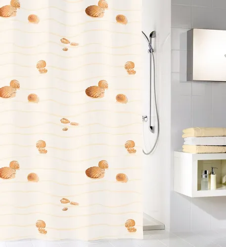 Kleine Wolke Duschvorhang Miami, beige 180 x 200 cm in beige von Kleine Wolke