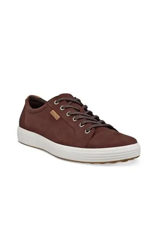 ECCO Sneaker Mens Soft 7 – Premium-Leder Dunkelbraun für Herren, Größe Euro 44 - Sneaker aus hochwertigem Premium-Leder mit trendiger Hochschnürung und ECCO Comfort Fibre System für ganztägigen Komfort und frische Füße.