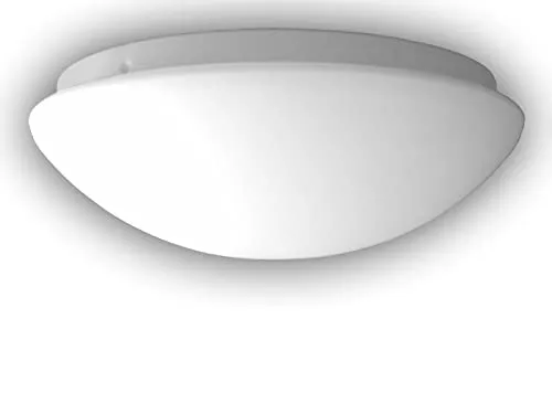 LED Deckenleuchte, Deckenschale rund Ø 20cm aus mattem OPALGLAS, schöne LED Dielenleuchte mit Bajonettverschluß