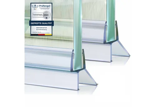 Meisterfaktur Duschdichtung 2x - Verlängerter Wasserabweiser - Ideale Dichtung Glastüren, L: 100 cm
