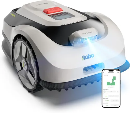 RoboUP Mähroboter Raccoon 2 SE – Intelligenter Kabelloser Rasenroboter für bis zu 600 m²