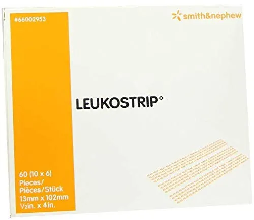 Leukostrip Wundnahtstreifen 13x102 mm - Erste-Hilfe-Heftpflaster & Verbandsmaterial, 60 St. für sichere Wundversorgung und schnelle Heilung.