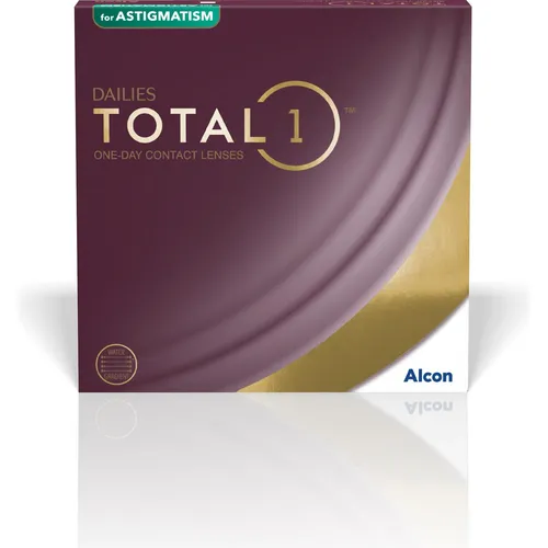 Alcon Dailies Total 1 für Astigmatismus - Tageslinsen - Kontaktlinsen mit UV-Schutz und höchstem Tragekomfort für klare Sicht bei Hornhautverkrümmung, ideal für langen Tragezeiten.