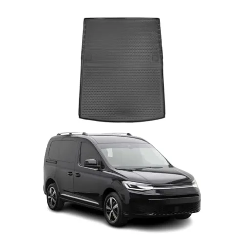 OMAC Kofferraummatte für VW Caddy 2020-2025 - Gummi TPE Schwarz - Fahrzeugspezifische Kofferraummatte für VW Caddy 2020-2025, leicht zu reinigen, rutschfest und wasserdicht für optimalen Schutz. Umweltfreundlich und langlebig.