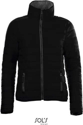 SOLs 01170 Damen Light Padded Jacke Ride - Schwarz - Größe XXL - Leichte Damen Steppjacke für die Übergangszeit, mit hohem Kragen und schmalem Schnitt. Zwei praktische Reißverschlusstaschen bieten zusätzlichen Stauraum und Stil.