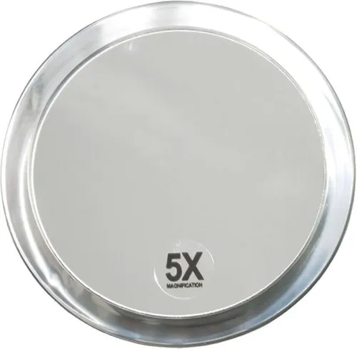 Fantasia Kosmetikspiegel 5-fach Vergrößerung - Spiegel mit 5-fach Vergrößerung und 15 cm Durchmesser, ideal für präzise Kosmetik-Anwendungen, einfach mit 2 Saugnäpfen zu befestigen.