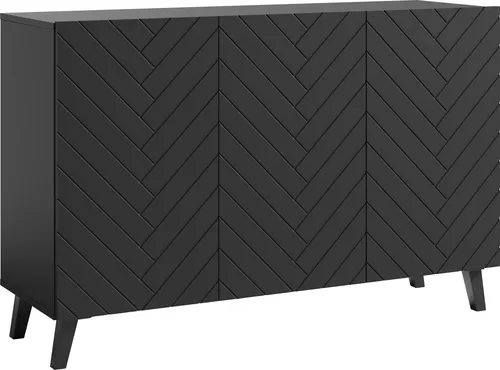 MINIO go for it, Kommode, Sideboard stehend LOKET 3-trg., 120 cm, schwarz graphit