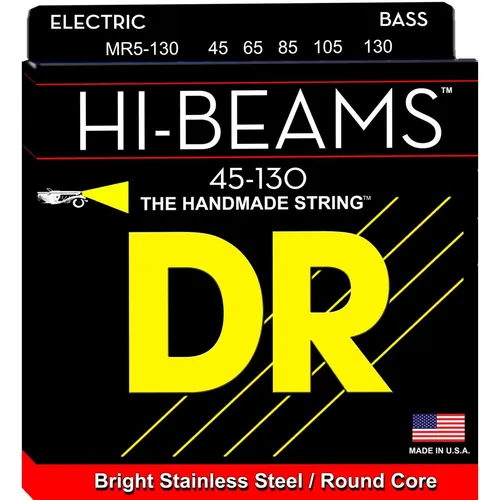 DR HI-BEAM - Bass String Set, 5-String, Medium, .045-.130