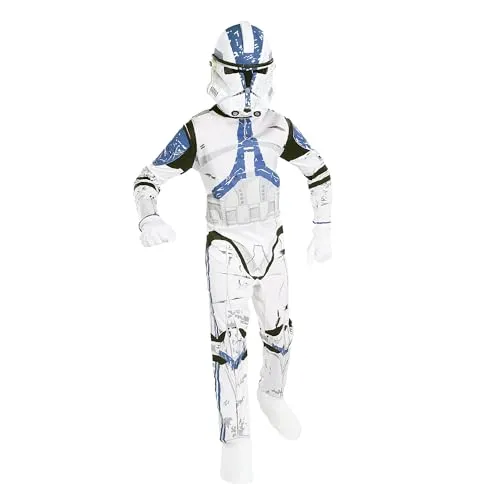 Metamorph Kostüm Star Wars – 501st Clone Trooper Kostüm für Kinder, Stormtrooper-Kostüm im Look der berüchtigten Elite-Einheit weiß 128-140
