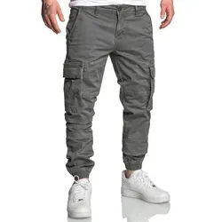 REPUBLIX Cargohose Luke Herren Cargo Jogger Chino Hose Jeans grau W33