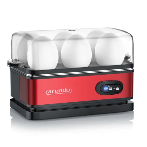 Arendo Eierkocher 6-fach aus Edelstahl mit Warmhaltefunktion - Eierkocher für bis zu 6 Eier, mit individuell wählbarem Härtegrad und praktischer Warmhaltefunktion – ideal für ein perfektes Frühstück.