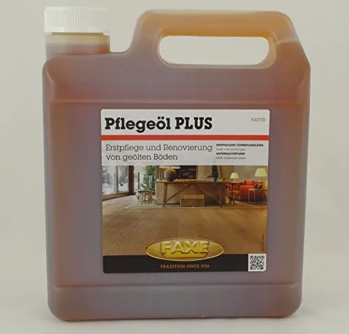 Faxe Pflegeöl PLUS natur 2,5L - Holzbodenöl für langlebige Pflege - Faxe Pflegeöl PLUS natur 2,5L ist ideal zur Unterstützung der Pflege von Holzböden. Es sorgt für einen natürlichen Glanz und schützt die Oberfläche nachhaltig. Perfekt für den professionellen Einsatz in der Bodenpflege.