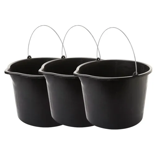 Centi Putzeimer Baueimer mit Metallbügel und Ausguss 20L, (3er-Set)