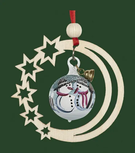 Saico GmbH Seiffen Christbaumschmuck Christbaumschmuck Sternenmond handbemalte Kugel Schneemann BxH