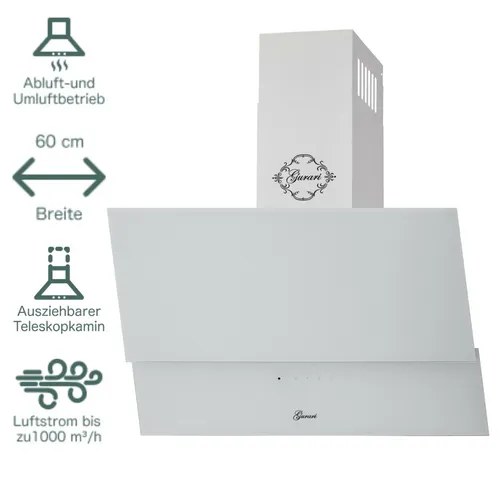 Dunstabzugshaube Kopffrei 60cm 1000m³/h Gurari GCH 268 WH 6 Prime