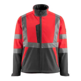 Kiama Soft Shell Jacke SAFE LIGHT, hi-vis Rot/Dunkelanthrazit, Größe S - Arbeitsjacke MASCOT® Kiama mit 2-lagigem Soft Shell, atmungsaktiv, fluoreszierend und mit Reflexstreifen für optimale Sicherheit. Ideal für den Einsatz in anspruchsvollen Umgebungen.
