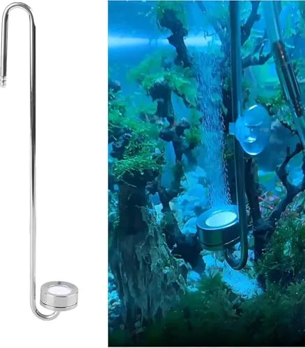 CO2 Diffusor für Aquarien Edelstahl 304, Kohlendioxid-Atomizer mit Keramik-Diffusor & integriertem Rückschlagventil, feinblasiger CO2 Ausströmer für Pflanzenbecken/Nano Aquarien (M, 250mm)