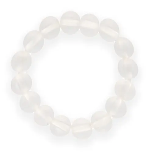 Lebensquelle Plus Mini Kugel Ring | 4mm | Hochwertiger Edelsteinring (Bergkristall, matt, 55-57)