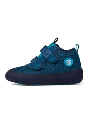Affenzahn Übergangsschuh Knit Happy - Wasserdichter, atmungsaktiver Sneaker für Jungen mit Klettverschluss und rutschfester Sohle. Ideal für kalte Tage dank tierischer Rechts-Links Unterscheidung und ressourcenschonender Produktion.