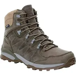 Jack Wolfskin Herren Refugio Prime Texapore MID M Wanderschuh, Cold Coffee, 42 EU - Wanderschuhe aus hochwertigem Leder mit Texapore-Technologie für wasserdichten Komfort und optimalen Halt auf jedem Terrain.