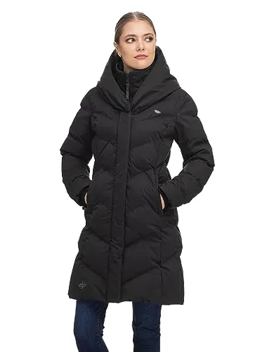 Ragwear NATALKA Damen Parka - Stylischer, wasserdichter Steppmantel für Damen mit femininem Schnitt, ideal für kaltes Wetter und 100% veganer Herstellung.