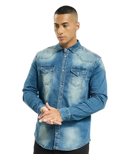Brandit Riley Denim Hemd, blau, Größe S für Männer von Brandit