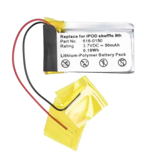Akku-King Akku kompatibel mit Apple 616-0150, 616-0548 - Li-Polymer 50mAh - für iPod Shuffle 4. / 5. Generation/BENQ 3D Glass